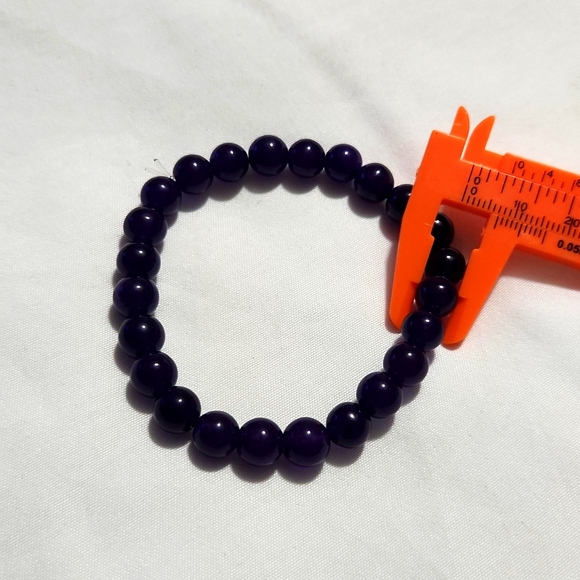 Amethyst Crystal Bracelets Dark Purple - 6mm Semi Precious Gemstone - Picture 2 of 2